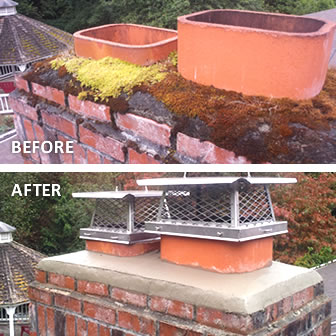 sample of a repaired chimney crown | Five Star Chimney & Masonry