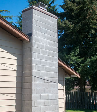 cinderblock chimney
