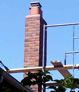 chimney and scaffolding
